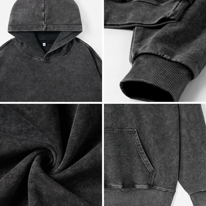 Washed Moto Inspired Hoodie